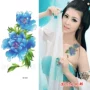 Hoa Mẫu Đơn màu xanh Hoa Nhãn Dán Hình Xăm Không Thấm Nước Nữ Dài Lasting Tấm Woman Quảng Trường Costume Nhiếp Ảnh Cơ Thể Sơn Cánh Tay Hoa Sticker hình xăm dán hoa bỉ ngạn