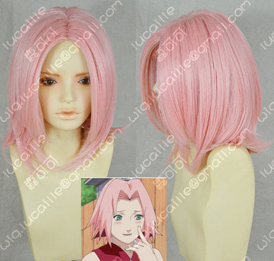 taobao agent Lucaille deer/Naruto/Haro Sakura/Chong Sakura Fan/Thickened bangs short hair/cos wigs