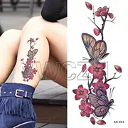 Dài Sọc Bướm Nhãn Dán Hình Xăm Không Thấm Nước Nữ Lâu Dài Sexy Kem Che Khuyết Điểm Sticker Body Painted Tattoo