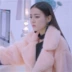 Carat những người yêu thích Gao Wen sao với cùng một mùi thơm nhỏ màu hồng áo khoác ve áo lông nữ phần dài áo khoác lông cừu Faux Fur