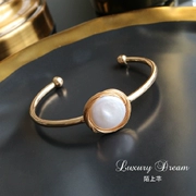 Design Thiết kế ban đầu Ngọc trai nước ngọt tự nhiên Mở vòng tay Baroque Trang sức đơn giản khí chất nữ