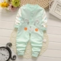 [2 miếng 30 nhân dân tệ] cotton béiesies cotton quần áo cotton romper tay dài mùa xuân và mùa thu cotton bé - Áo liền quần bộ body bé gái đáng yêu