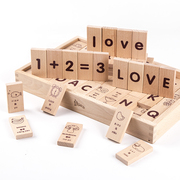 Bằng gỗ bạch đàn alphabetacy động vật kỹ thuật số 120 viên nang kiến ​​thức công nhận domino building blocks giáo dục cho trẻ em đồ chơi