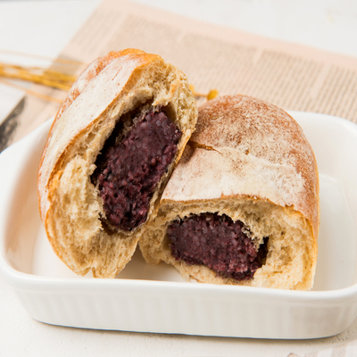 无糖无油紫米欧包马甲线全麦面包低热量饱腹烘焙