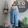 Trẻ em hàn quốc của quần áo 2018 mùa hè cô gái mới triều fan denim lỏng thư bib dây đeo vai rộng chân bib shop trẻ em