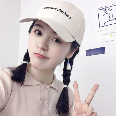 鸭舌帽女学生帽子春夏米色原宿时尚休闲韩版百搭街头潮人男棒球帽
