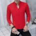 Sự ra đời của năm người đàn ông màu đỏ của mùa thu dài tay t-shirt 2018 người đàn ông mới của áo sơ mi đã dẫn đầu mùa thu quần áo triều áo sơ mi Áo phông dài