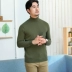 Honglian áo len cashmere mới của nam giới áo len cao cổ lỏng áo len trùm đầu áo len màu dày áo len dày sơ mi nam đẹp Áo len Cashmere