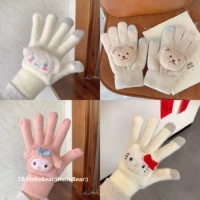 Демисезонные утепленные удерживающие тепло мультяшные перчатки для влюбленных, милый комплект