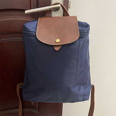 Navy BlueFrance new pattern long1699champ Backpack 70th anniversary Commemorative payment knapsack Longchamp  Embroidery fold a bag