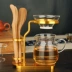 Bộ ly trà thủy tinh chịu nhiệt dày đặt với bộ lọc lưới tách trà bộ trà biển rò rỉ bộ trà Kung Fu - Trà sứ bình trà giữ nhiệt Trà sứ