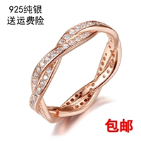 Pan gia đình béo bánh xe nhẫn 925 sterling bạc mạ vàng 14K vàng hồng sóng xoắn kim cương dát nhẫn ngón giữa nhẫn vàng nam 24k