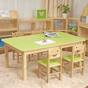 Mẫu giáo bàn ghế gỗ cho trẻ mẫu giáo mở rộng học viết bàn dài vuông giáo dục sớm hoạt động đào tạo vẽ bàn - Phòng trẻ em / Bàn ghế