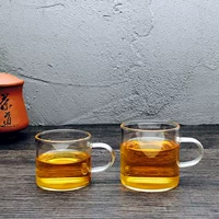 Dày chịu nhiệt trong suốt vành đai cốc thủy tinh hoa cốc cốc nước kungfu nhỏ tách trà nhỏ tách cà phê tách binh dung nuoc
