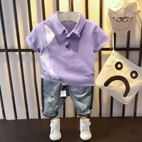 Quần áo bé trai mùa hè quần áo trẻ em thủy triều trẻ em nước ngoài bé trai mùa hè 2019 bé trai mùa hè Quần áo mùa hè Hàn Quốc - Phù hợp với trẻ em shop thời trang trẻ em cao cấp