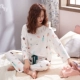 Đồ ngủ nữ mùa xuân và mùa thu cotton dài tay phiên bản Hàn Quốc của lưới đỏ mùa thu và mùa đông nữ dễ thương phục vụ tại nhà - Giống cái