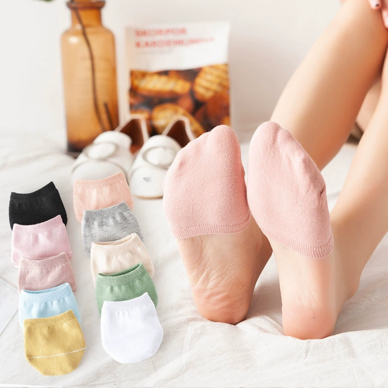 Vớ chân bằng cotton nửa vớ mùa hè nửa vớ nữ dép cao gót Baotou mỏng vô hình tất nữ - Vớ hàng tuần