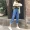 Mùa hè mới của phụ nữ phiên bản Hàn Quốc của quần jean cỡ lớn chất béo mm chín quần rộng thẳng eo cao chân rộng quần hậu cung