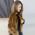 Quần áo châu Âu 2019 quần áo mùa thu nữ mới Hàng hóa châu Âu phiên bản Hàn Quốc của phụ nữ lỏng lẻo áo len ấm áp ngắn - Áo khoác ngắn Áo khoác ngắn