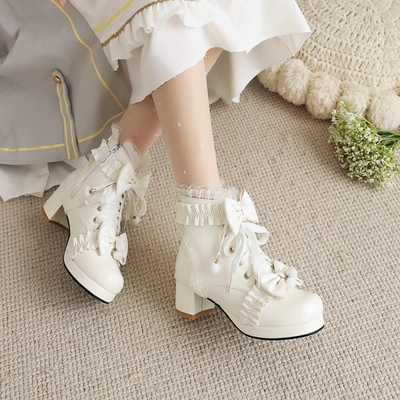 taobao agent Genuine cute footwear, high low boots, Lolita style, plus size
