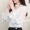 芈 陌 2018 mùa thu mới của Hàn Quốc phụ nữ ren khâu lưới thêu đèn lồng tay áo dài tay áo voan áo sơ mi đáy áo sơ mi voan