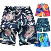 Phiên bản Hàn Quốc của quần short Hawaii quần đi biển nam in quần rộng rộng quần ngủ bảy điểm người béo mới cotton và vải lanh