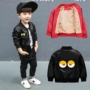 2018 áo khoác da trẻ em Hàn Quốc mới cộng với áo khoác nhung trẻ em quần áo mùa đông trẻ em mùa thu và áo khoác da mùa đông áo khoác cao cấp cho be gái