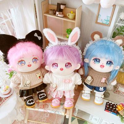 taobao agent Cotton doll, clothing, white knitted sweater, 20cm