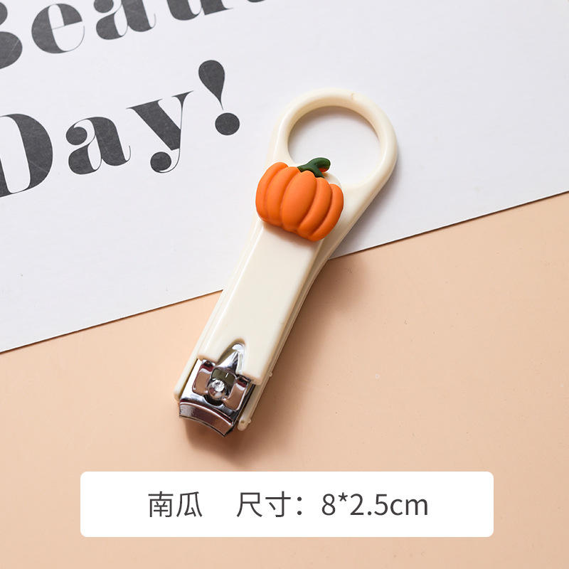 PumpkinCartoon Nail clippers girl student lovely originality baby baby girl Single pack children trumpet Portable nail cutters