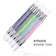 Nail Art Silicone Pen Hollow Chạm bút dập nổi Nail Rubber Pen Double Head with Drill Super Soft Nail Tool Tool Silicone Pen - Công cụ Nail