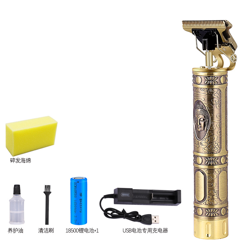 Standard Configuration Of BuddhaT9 Buddha head Electric clippers Push white Gradients Oil head Push shear 0 Cutter head major beauty salon carving clippers Nicks Barber