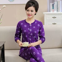 Đặc biệt hàng ngày trung niên đồ lót nhiệt đặt nữ bông cardigan mùa thu quần áo dài quần cũ bông áo len quần cuộc đối đầu bộ đồ mặc nhà