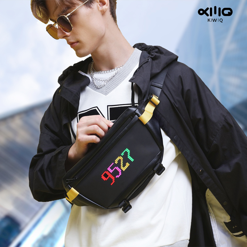 KWQ Kavitch màn hình led Túi Messenger đa chức năng túi đeo ngực túi thể thao túi túi xu hướng đường phố túi đeo vai đơn nam và nữ Balo đựng đồ công nghệ mua đồ chơi công nghệ