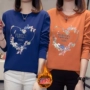Thu đông 2018 phiên bản Hàn Quốc mới của áo thun nhung cộng với chất liệu nhung dày cộng với phân bón để tăng độ béo mm cho áo sơ mi nữ tay dài áo thun nữ áo phông dài tay
