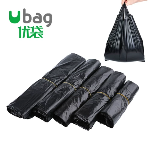 Черный пластиковый мусорный мешок, жилет, маленькая портативная сумка, одноразовый туалетный мешок, увеличенная толщина