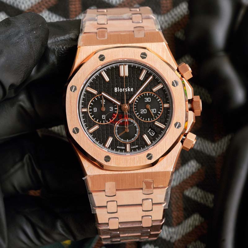 Rose Gold Shell Black FaceFM26331AP panda Wrist watch The royal family offshore series  Same Chaopai steel strip wrong whole Mechanics Wristwatch