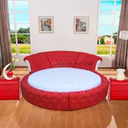 Khiêu dâm đồ nội thất phòng tắm hơi Châu Âu vui vẻ điện giường màu đỏ vui vẻ giường tròn nhiệt độ không đổi giường nước theme hotel hotel