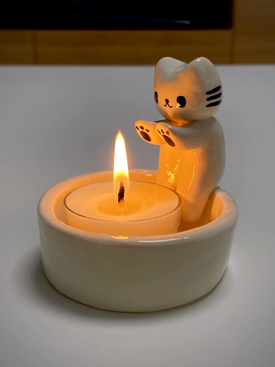 Aromatherapy Candle Holder kitten Baking Hand DIY Home Accessories Decorative Ornaments Ceramic Cute Home Daily