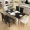 Qichao nội thất hiện đại tối giản kính cường lực bàn ăn và ghế kết hợp căn hộ nhỏ gấp kính thiên văn rắn bàn nướng - Bộ đồ nội thất