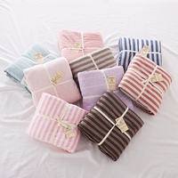 Bông sọc đan bông khỏa thân ngủ quilt mảnh duy nhất Tianzhu cotton chăn đôi Nhật Bản duy nhất quilt cover 200 * 230 	mua chăn phao	