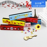 Uncentcented 16-lỗ double-row âm nhạc chơi nhạc cụ đồ chơi giáo dục harmonica Liuyi trẻ em gái phim hoạt hình bằng gỗ quà tặng