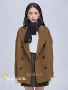 Bây giờ ~ Hàn Quốc mua chính tả chỉnh sửa áo khoác len ngắn đôi dày dày thủ công áo khoác len nữ