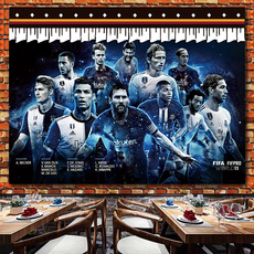 Гобелен 世界杯贝克汉姆足球明星挂布梅西内马尔背景布中学生宿舍改造挂毯