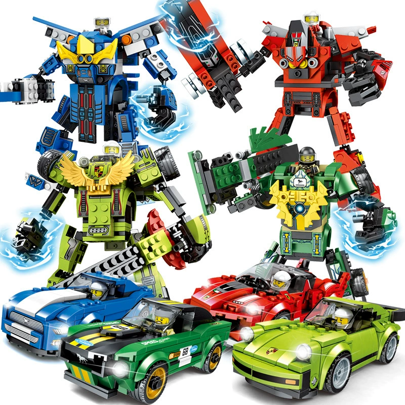 Wangao 7001-7008 Racing Deformation Robot tương thích với Lego Boy Xếp hình Đồ chơi lắp ráp mô hình xe thể thao - Khác