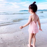 1 bé gái 2 áo tắm 3 trẻ em 4 trẻ em 5 tuổi áo tắm bé gái bé gái một mảnh dây đeo công chúa Hàn Quốc - Bộ đồ bơi của Kid đồ bơi cho be gái 1 tuổi