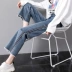 Mùa xuân 2019 mới quần jeans ống rộng nữ rộng eo cao 泫 女装 Quần nữ chín điểm mùa hè quần bó thẳng - Quần jean Quần jean