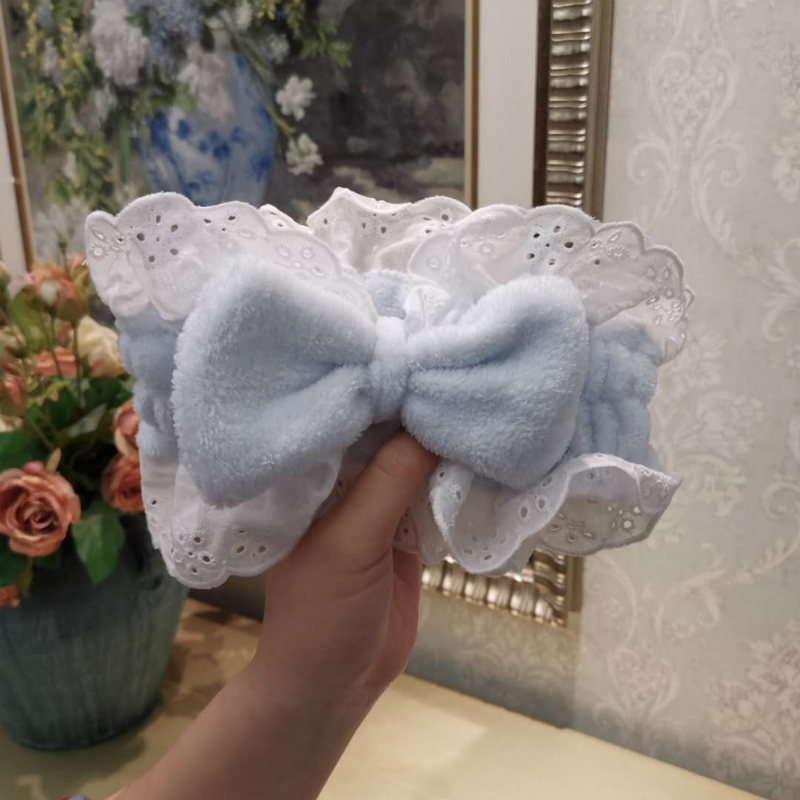 [Lace] Bluethe republic of korea wash one 's face Hair band lovely Simplicity Internet celebrity Place a mask on the face Headband hair hoop female Hair bundle Headwear Headband Gargle Make up
