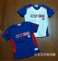 American League League Chicago Cubs Trẻ Em của Mùa Xuân và Mùa Hè Ngắn Tay Áo Nút In Casual Thể Thao Bóng Chày Mặc quần dài chạy bộ nam