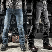 Đầu máy đua xe hiệp sĩ thẳng giản dị quần jeans chống rơi quần off-road đua xe máy - Xe máy Rider thiết bị trợ lực đầu gối