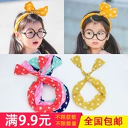 Ala Lei với nơ tóc Hàn Quốc Princess girl cross điều chỉnh headband kẹp tóc trẻ em phụ kiện tóc